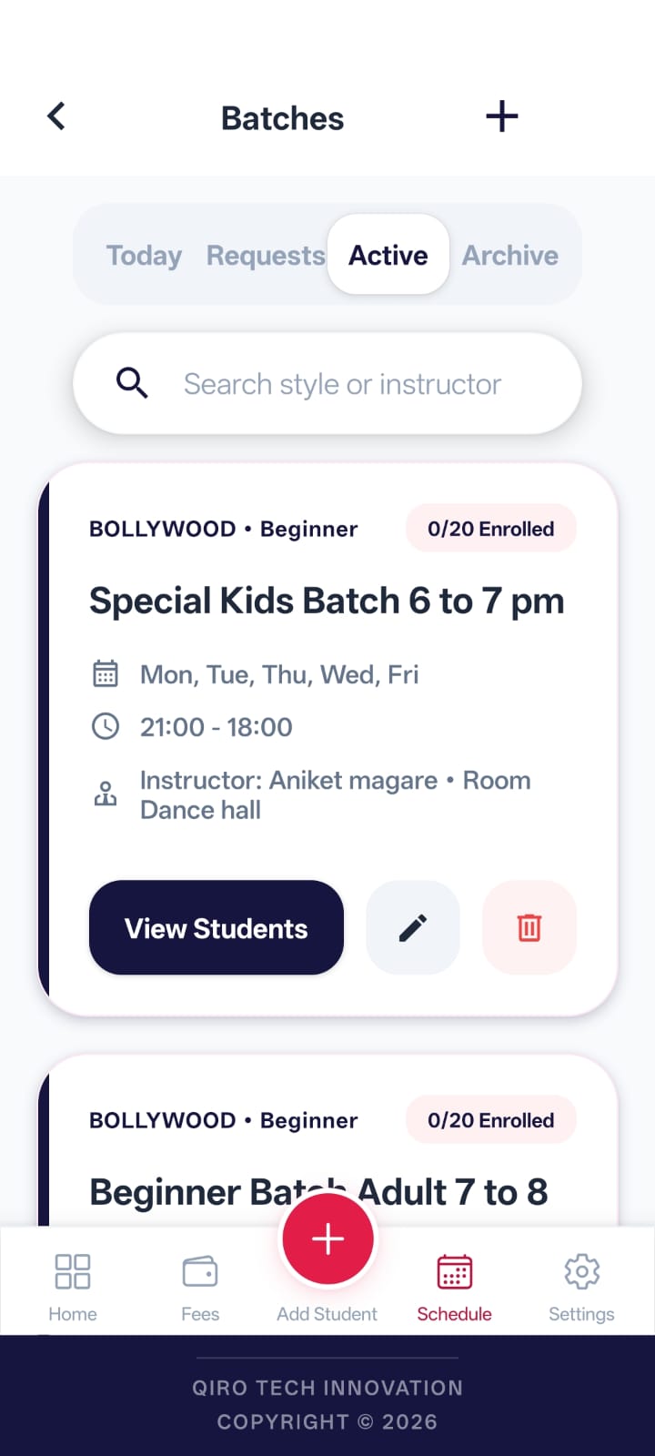 Application Screen